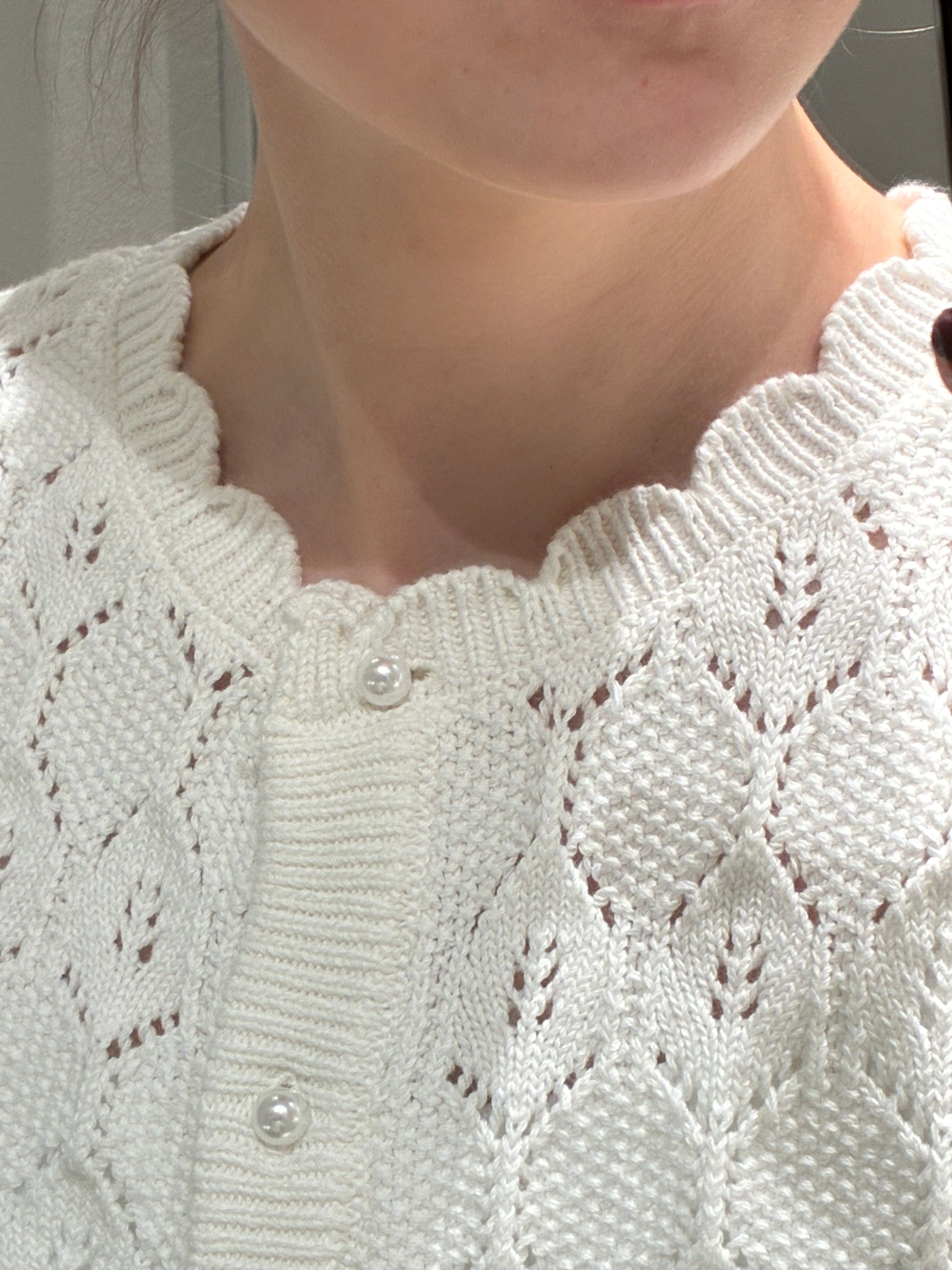 VILOWEN Knit Cardigan - Cloud Dancer